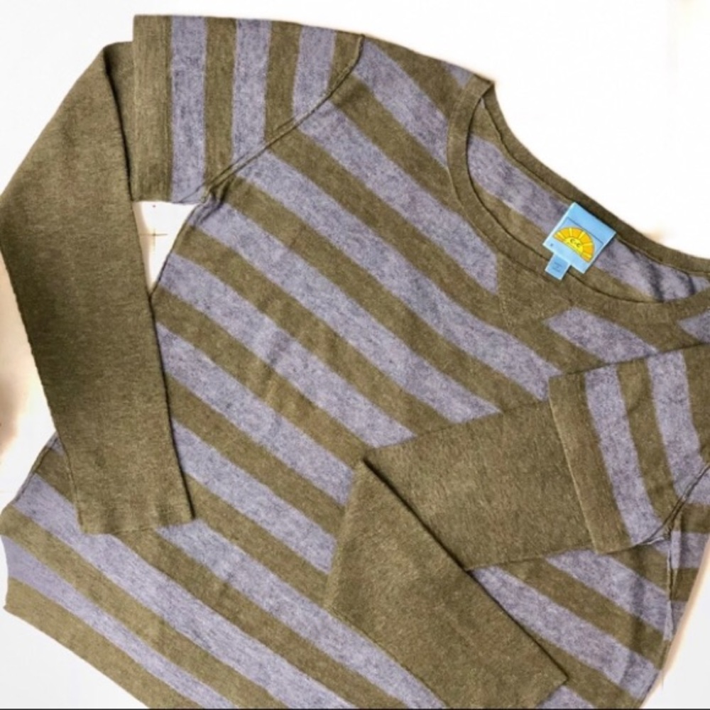 C&C California Striped Double Sleeved Sweater